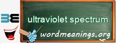 WordMeaning blackboard for ultraviolet spectrum